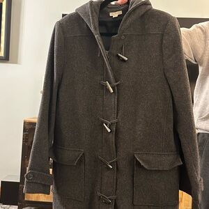 Garnet Hill Charcoal Hooded wool Coat